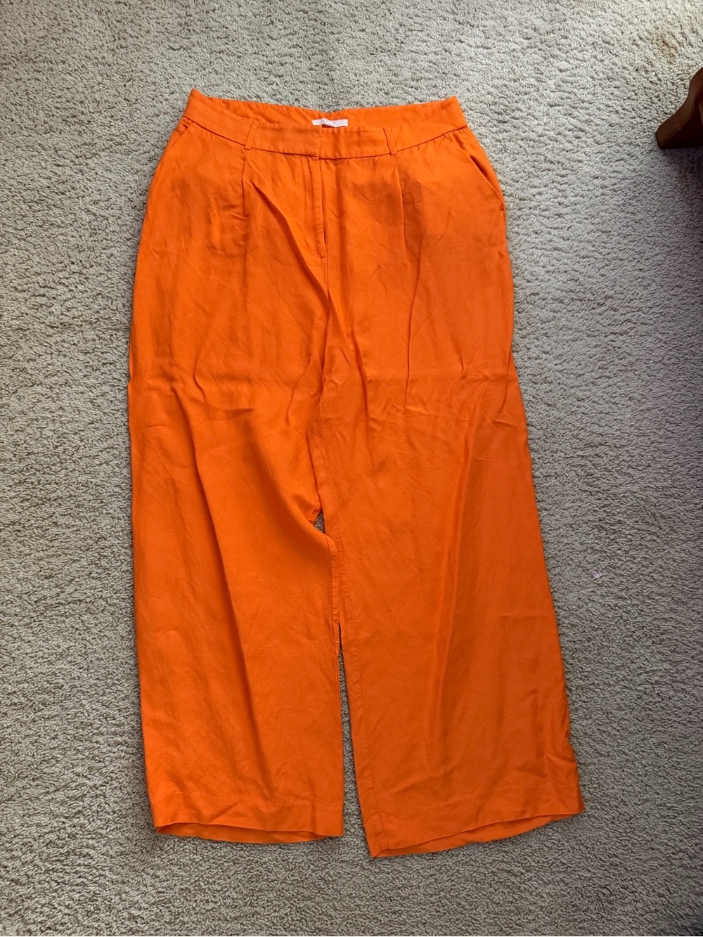 LOFT Bright Orange Wide-Leg Trousers